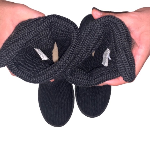 UGG Classic Cardy Sweater Boots Black Size 8 - Picture 14 of 16